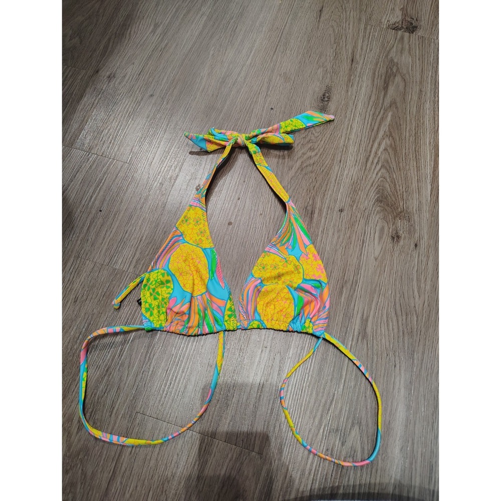 Chubbies Bikini Top Pineapples Women's Large L Colorful